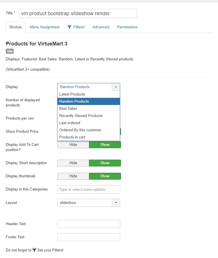 Vm Products (any ways) display your virtuemart product with many ...